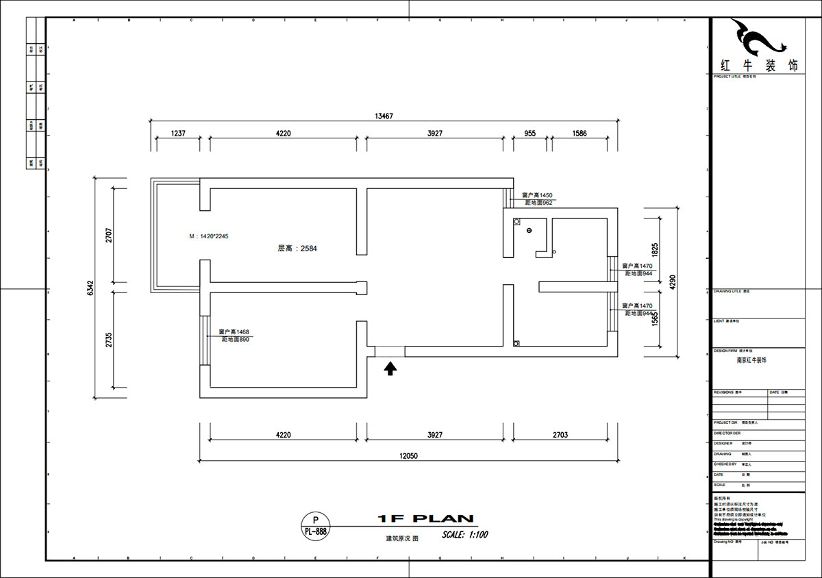 魏明花｜卫桥新村17-502-70㎡-现代简约风格｜1室2厅1卫｜二手房装修｜定制家｜全包9万｜00_01建筑原况图